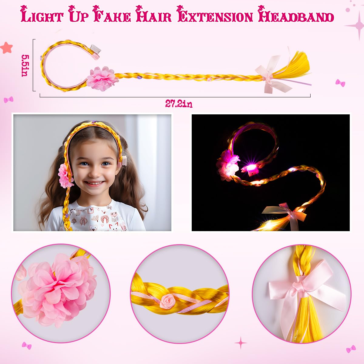 Meland Light Up Princess Dress for Girls Ages 3-10, Halloween Costume Party