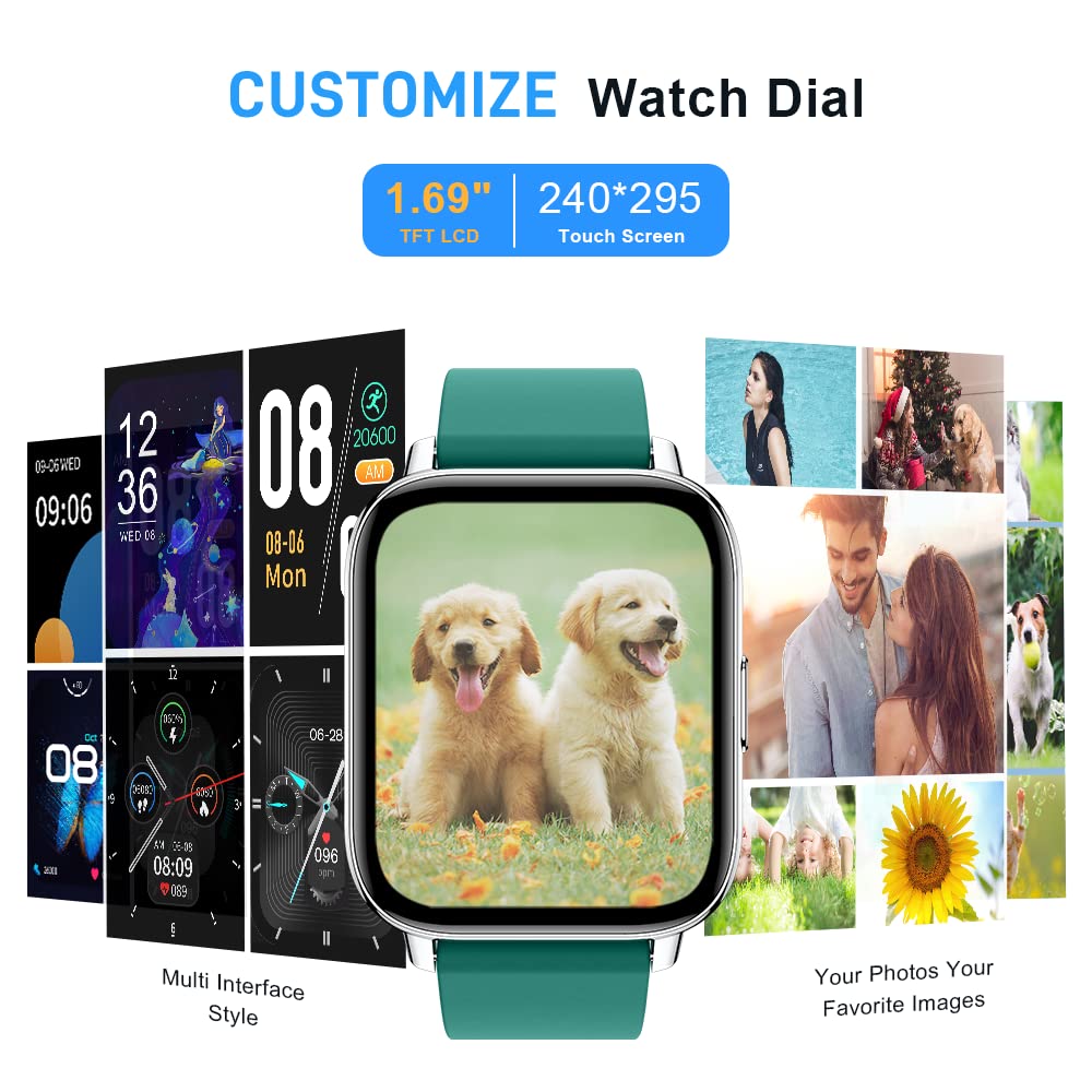 Motast Smart Watch, Fitness Tracker 1.69'' HD for Men Women,