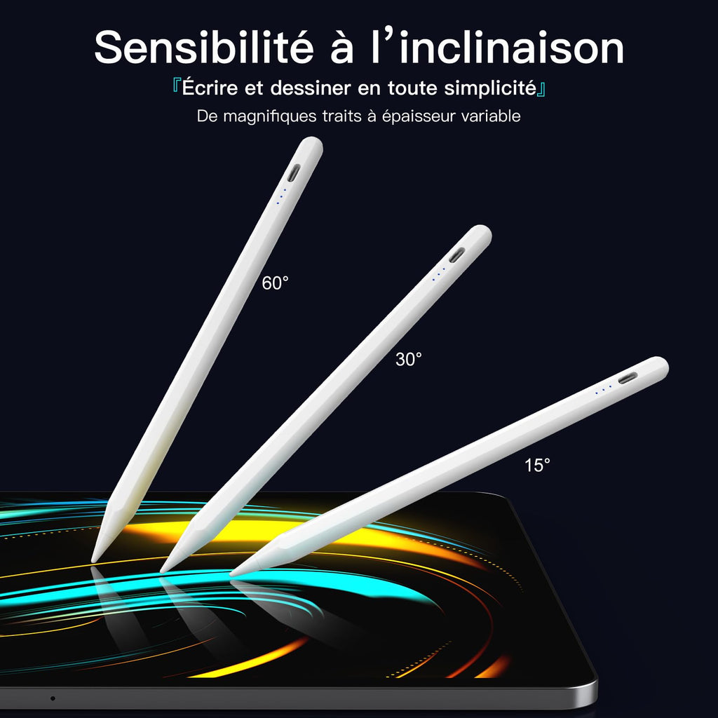 Kingone pencil for Apple iPad 2018-2026,2X Faster Charging & Palm Rejection & Tilt Sensitivity & Magnetic,Stylus Pen Compatible with iPad 6~11th,Pro 11"/12.9"/13",Air 3~5th,Air 11"/13",Mini 7/6/5th.
