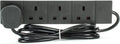 STATUS 4 Socket Extension Lead, 2m Black 13A Power Strip for Home or Office Use (S4W2MBL1PK4)