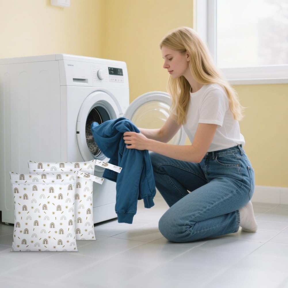 3PCS Wet Bags for Baby Items, Wet Swimsuits, Beach, Camping(Black)