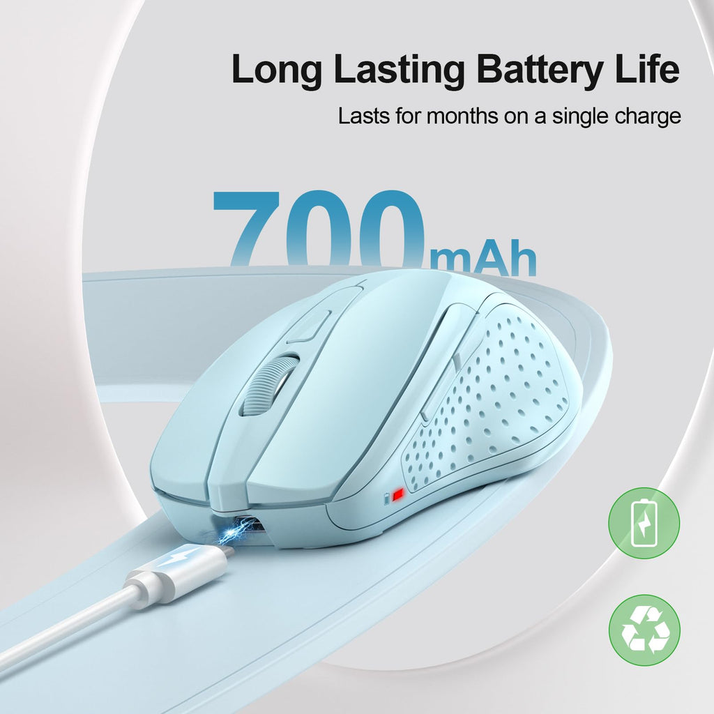 TECKNET Bluetooth Mouse, Wireless Mouse Rechargeable