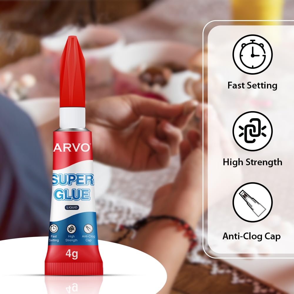 ARVO Super Glue Liquid 12g (Pack of 3 x 4g)