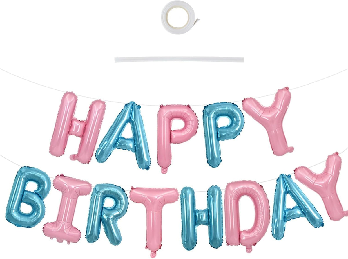 TONIFUL 16 Inch Black Happy Birthday Balloons Banner Decorations for Men
