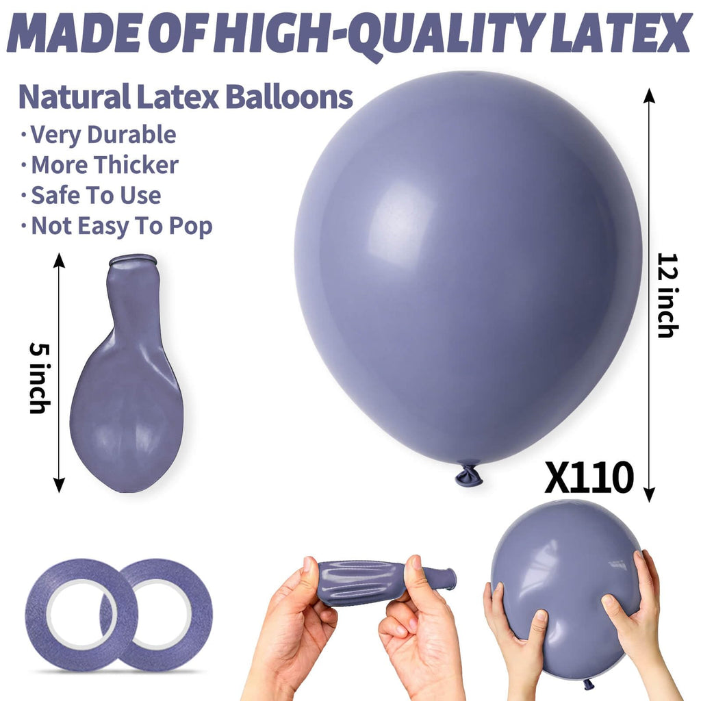 110pcs Black Balloon 12 inch, Black Latex Balloons for Birthday Party Baby Shower Wedding(with 2 Ribbons).
