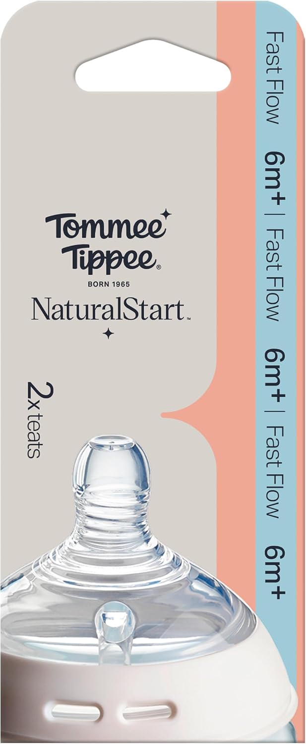 Tommee Tippee Natural Start Baby Bottle Teats Fast Flow, Size 3, 6m+