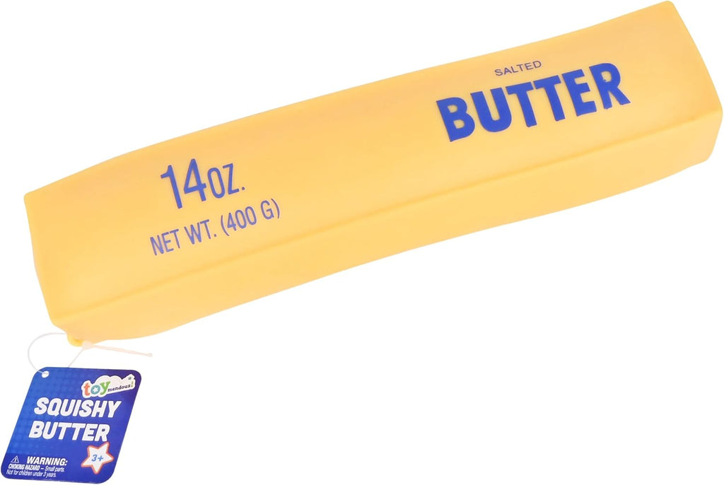 Toymendous Squeeze Butter, Jumbo Squishy Stress Toy, Children Ages 3+, 10.5 inches Long, Stretch & Squish