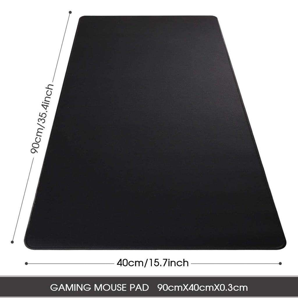 Gaming Mouse Mat Desk Office Mouse Pad Large Size 800x300x3mm Comfortable Mousepad with Smooth Cloth Surface, Improved Precision and Speed (80x30 Black)