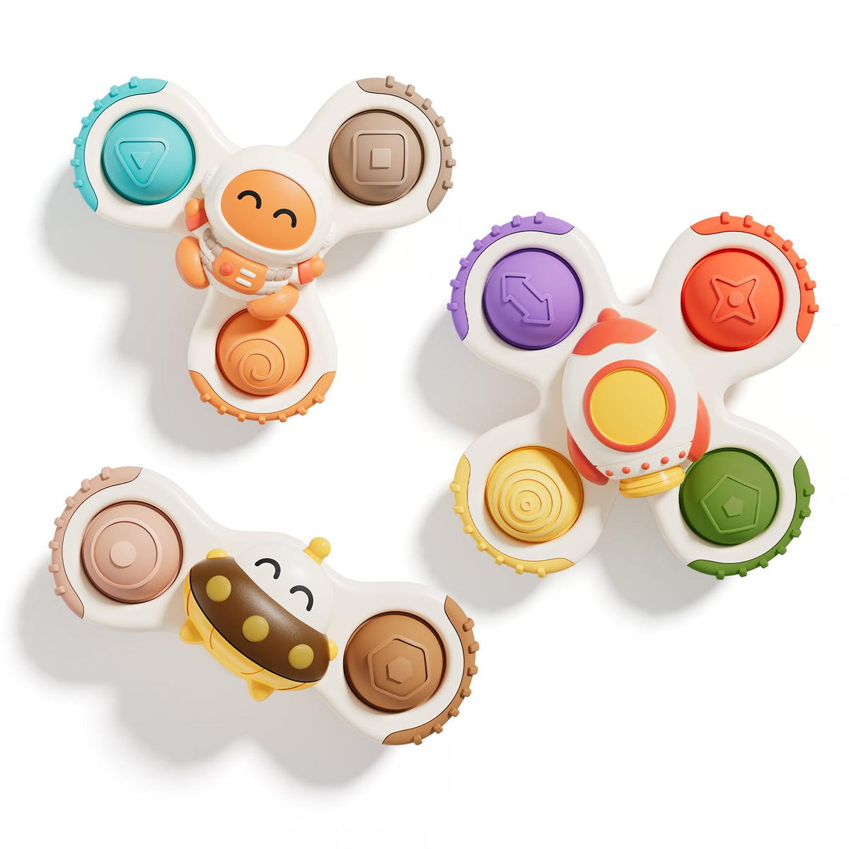 ALASOU Pop Suction Cup Spinner Airplane Travel Toys for 1 Year Old Boy Girl