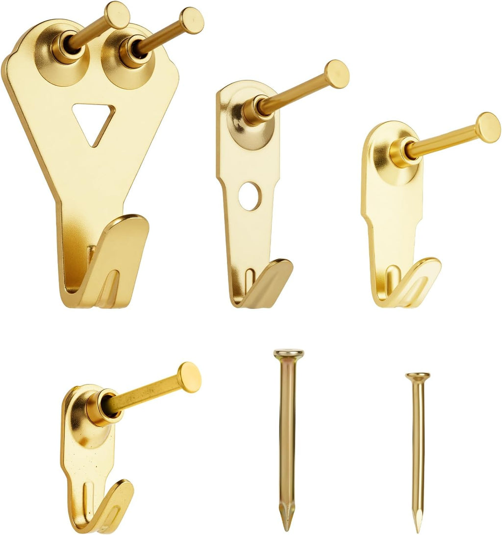 YHYZ Picture Hooks Heavy Duty, Picture Hanging Kit: Hangers (50 30 20 10 lbs) + Small Nails, Hanging Clock Photo Mirror Painting, for Plasterboard Wood Dry Walls Hardwall