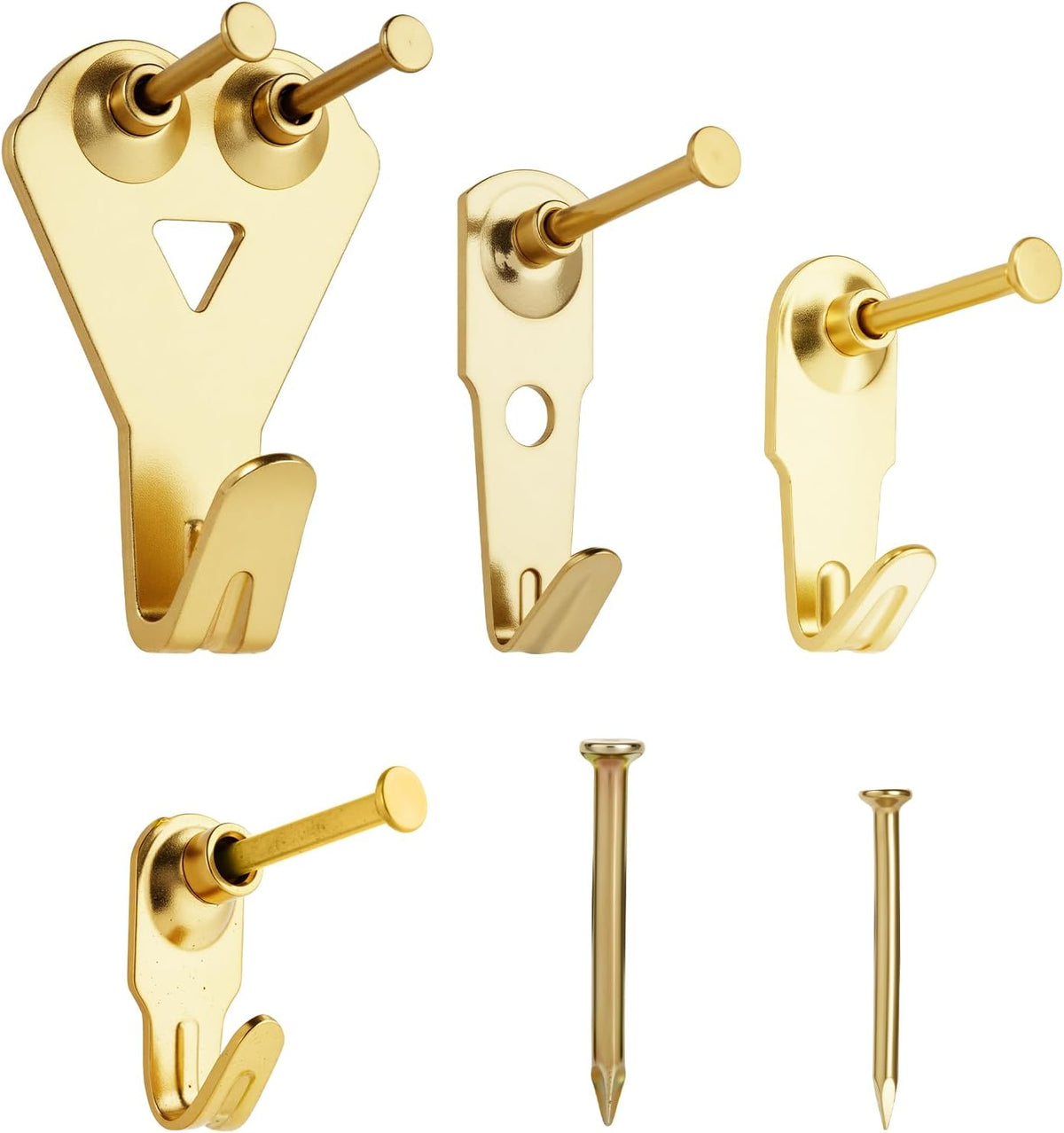 YHYZ Picture Hooks Heavy Duty, Picture Hanging Kit: Hangers (50 30 20 10 lbs) + Small Nails, Hanging Clock Photo Mirror Painting, for Plasterboard Wood Dry Walls Hardwall
