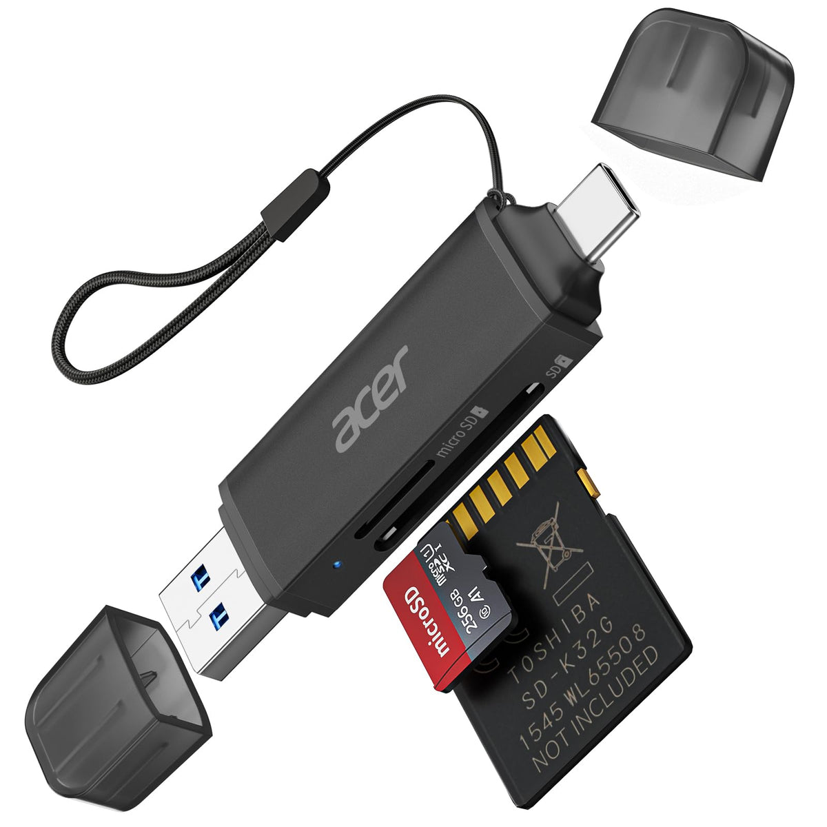 Acer SD Card Reader, USB C & USB 3.0 Memory Card Reader Adapter