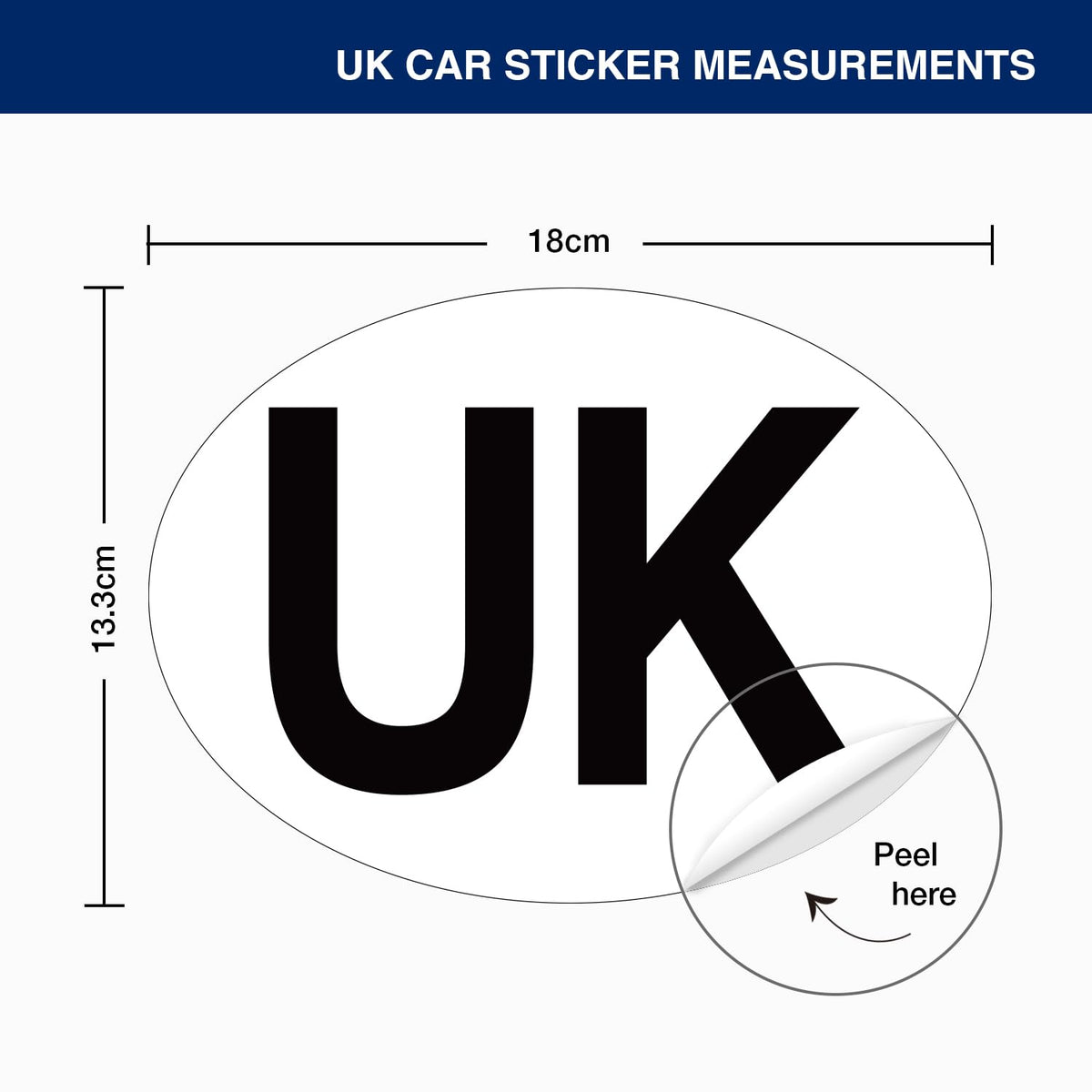 ARVO 2 Pack UK Car Stickers - Oval Stickers for Europe Travel - Waterproof, Self-Adhesive Stickers for Cars, Vans, and Caravans
