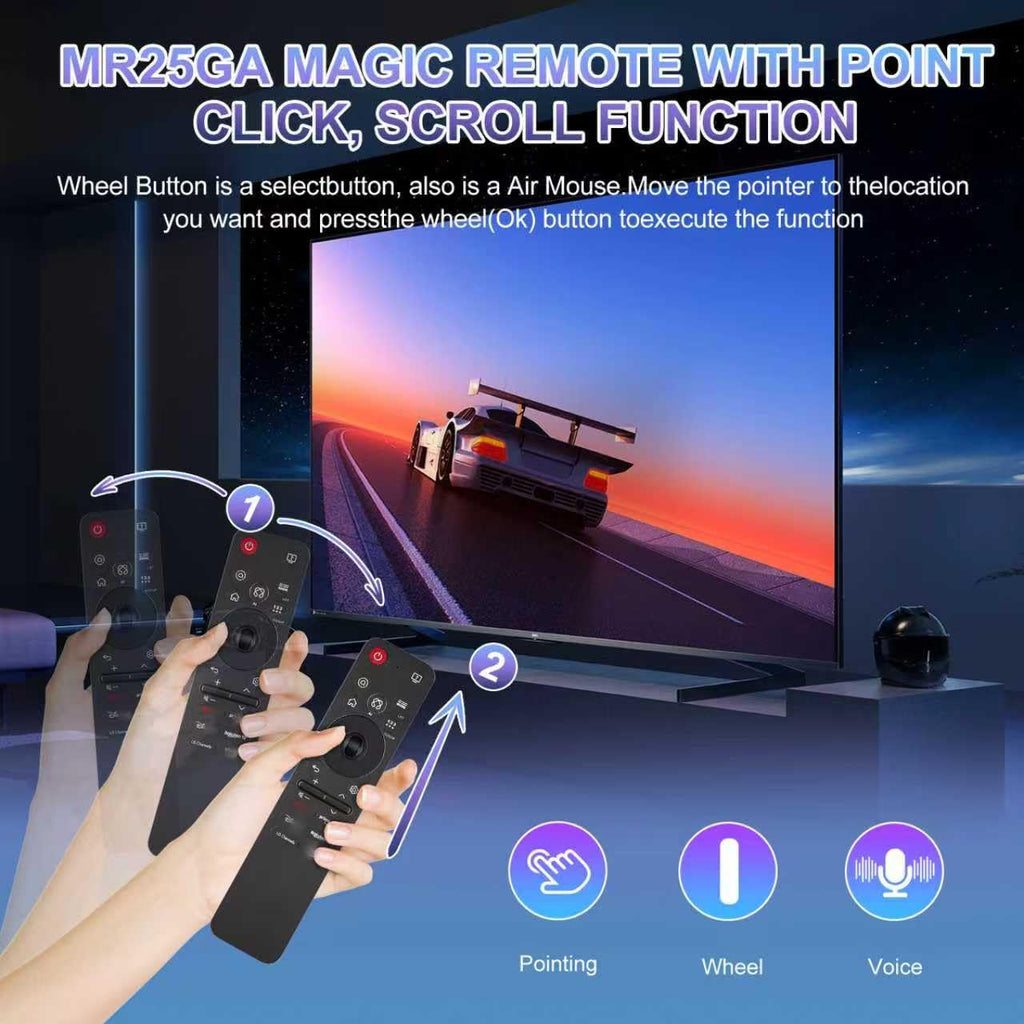 Magic Remote for LG-TV-Remote, Replacement for LG Smart TV Remote Control, AN-MR20GA Compatible Universal Remote Control with Voice, Pointer and Netflix/Prime Video Hotkeys