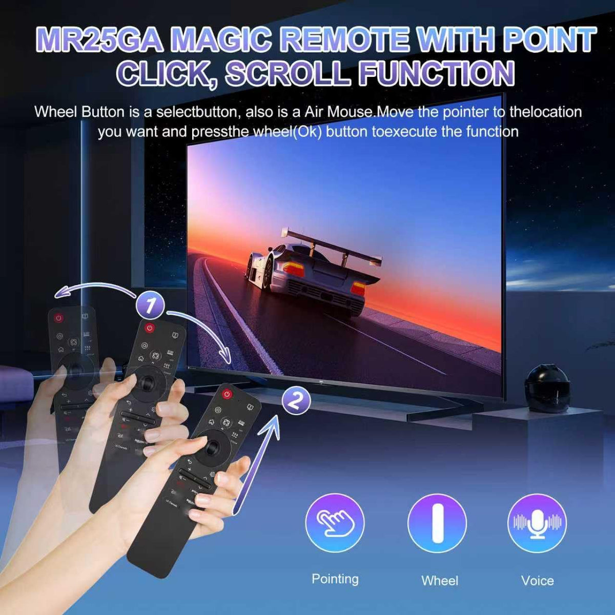 Magic Remote for LG-TV-Remote, Replacement for LG Smart TV Remote Control, AN-MR20GA Compatible Universal Remote Control with Voice, Pointer and Netflix/Prime Video Hotkeys