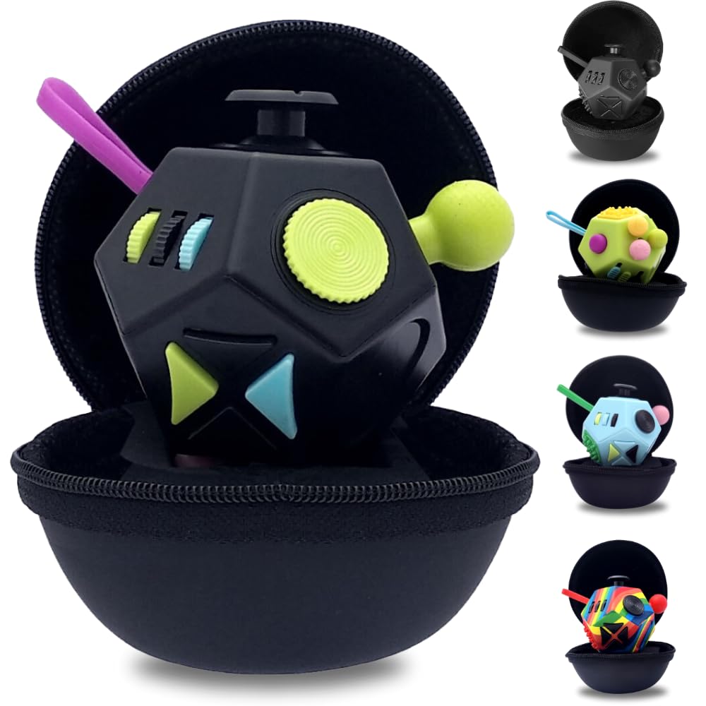 PILPOC theFube Fidget Cube Handy Anxiety Toys for Kids and Adults (Black)