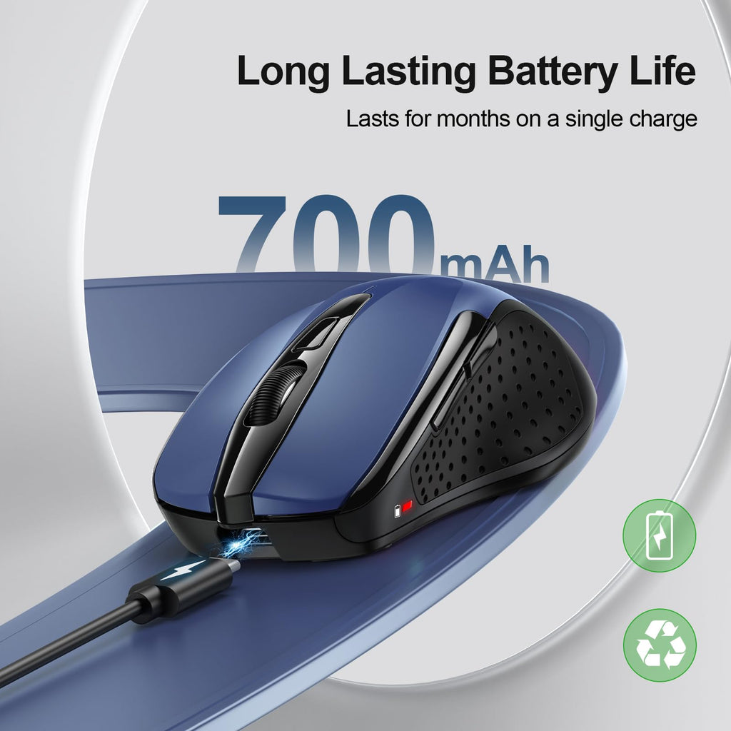 TECKNET Bluetooth Mouse, Wireless Mouse Rechargeable
