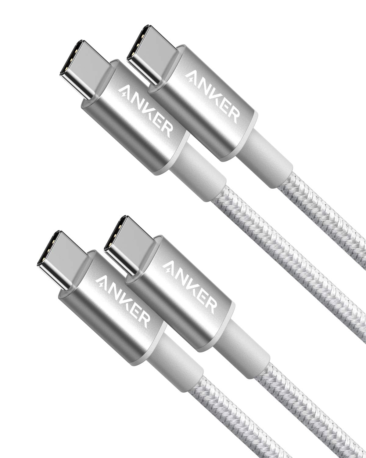 Anker USB C to USB C Charger Cable, 60W (3A) New Nylon (3ft/0.9m 2-Pack)