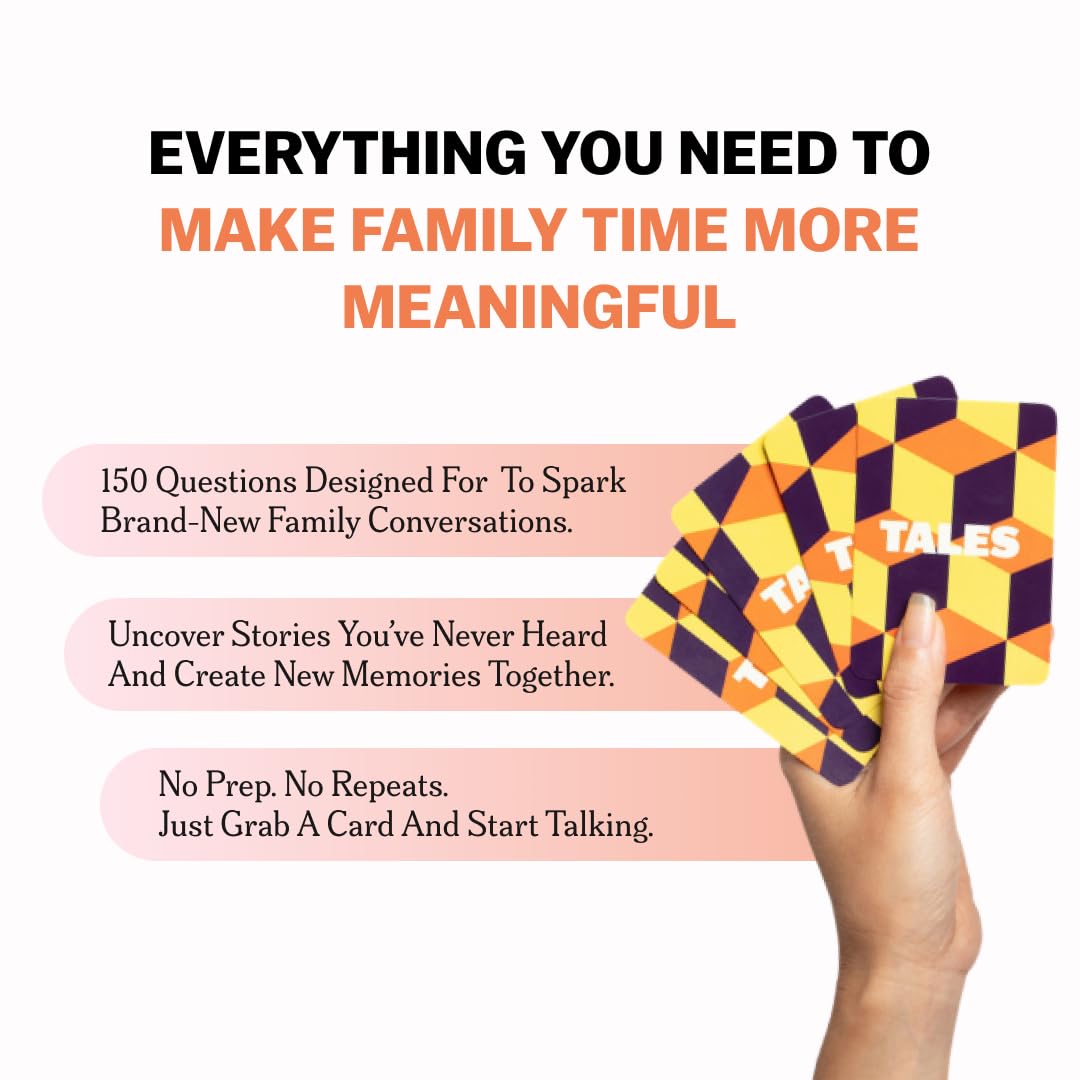 TALES 150 Conversation Cards, Family Edition, Create Meaningful Connections