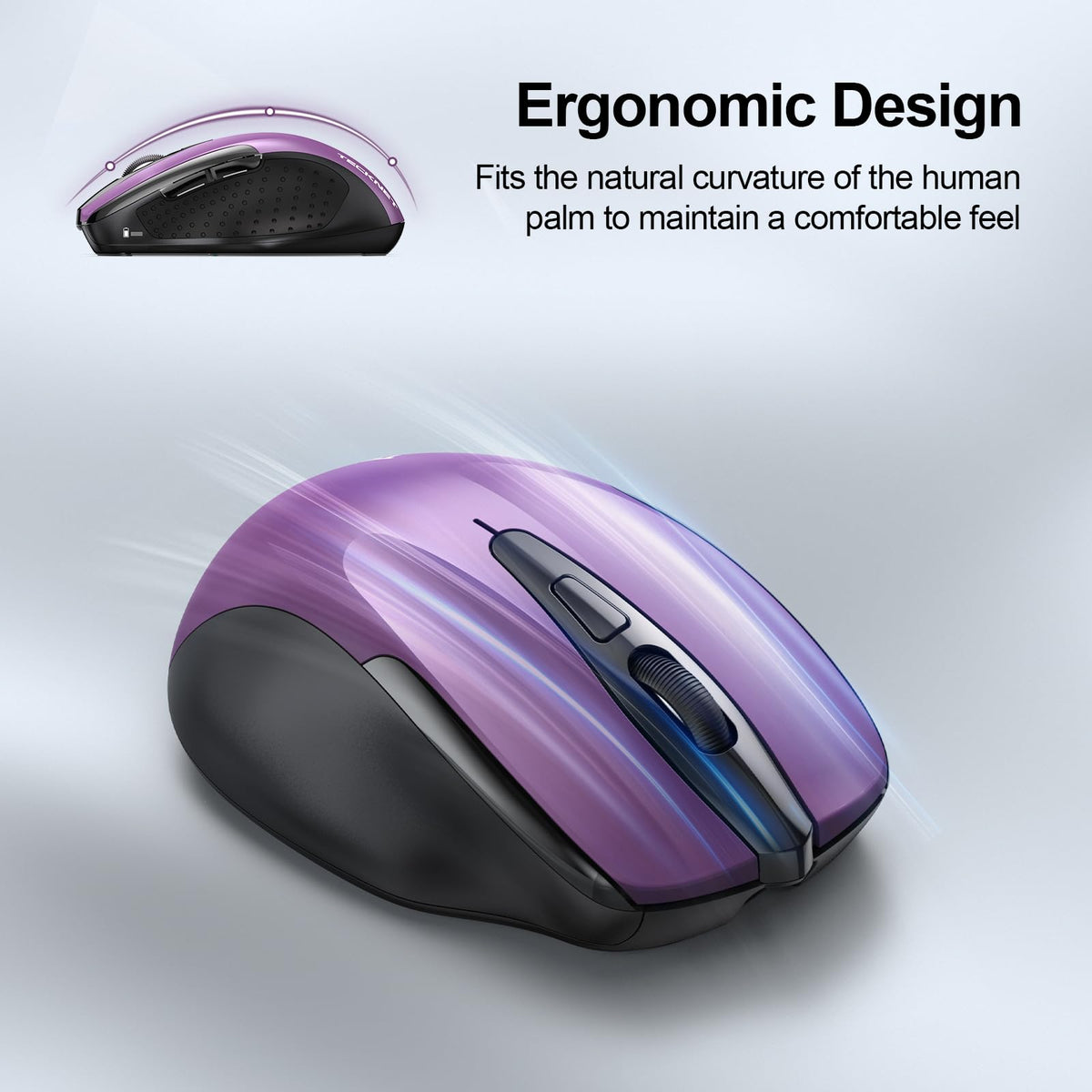 TECKNET Bluetooth Mouse, Wireless Mouse Rechargeable