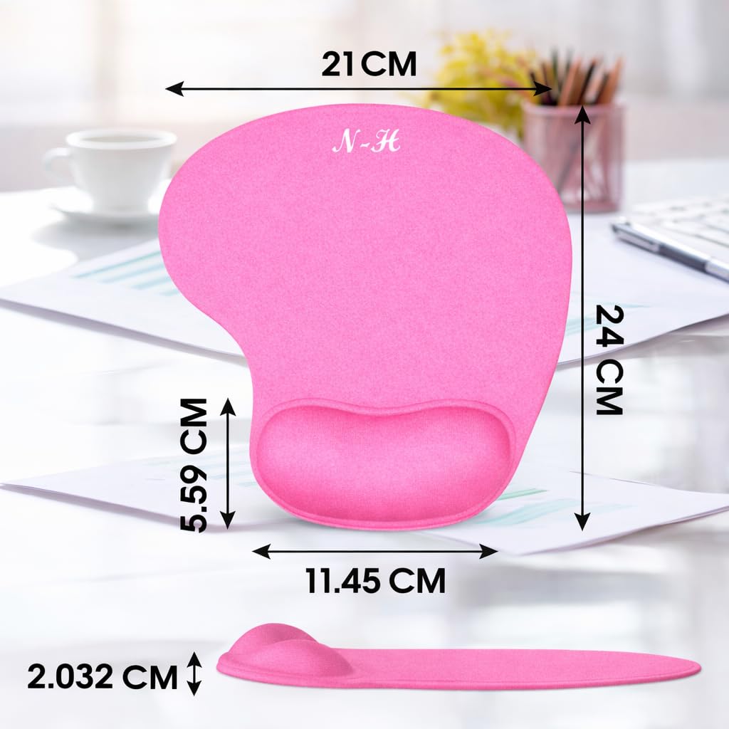 New Horrizon - Mouse Mat BLACK ANTI-SLIP COMFORT MOUSE PAD MAT WITH GEL FOAM REST WRIST SUPPORT FOR PC LAPTOP - Compatible with Laser and Optical Mice