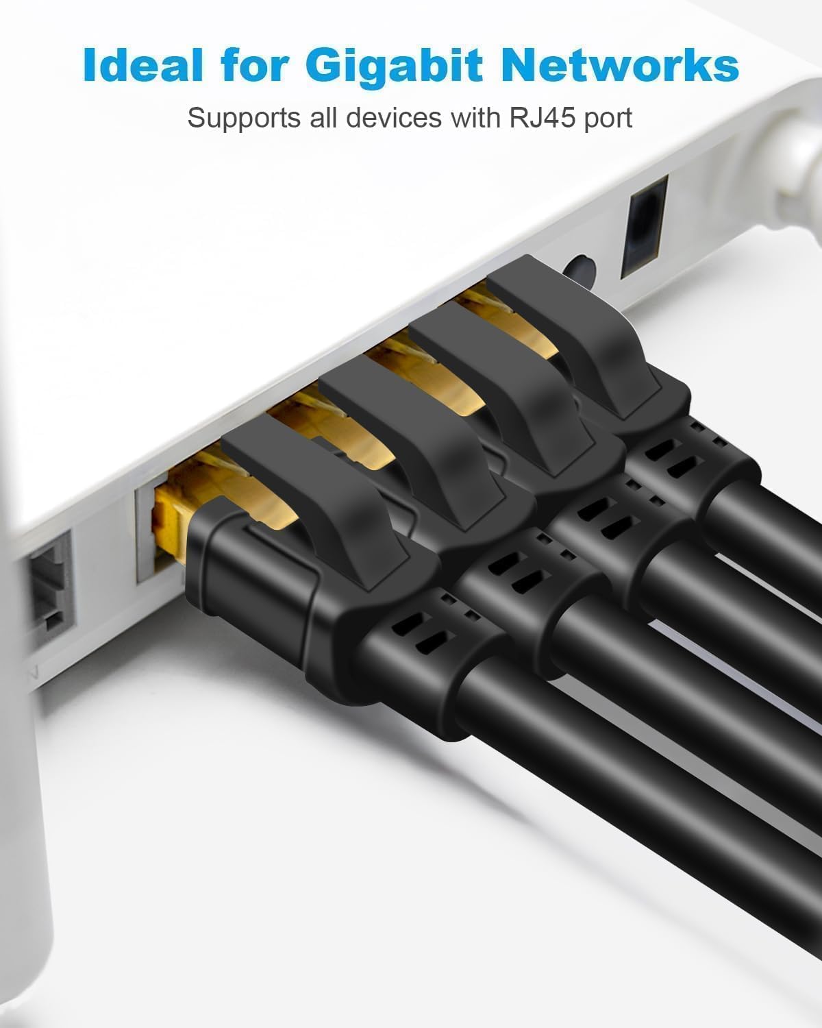 DDMALL Cat 8 Ethernet Cable 6m, 40Gbps Round Internet Cable (6 Meter Black)