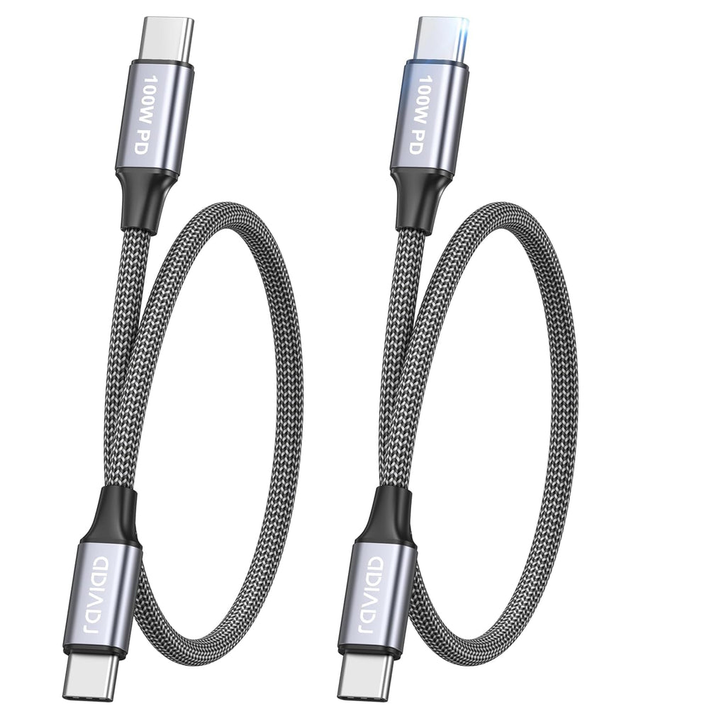 RAVIAD USB C to USB C Charger Cable 2Pack 1M 100W 5A Fast Charging Cable