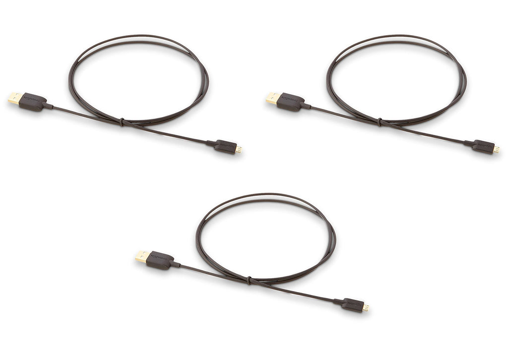 Amazon Basics 5-Pack Micro USB Cable, USB 2.0, 3 m, Black