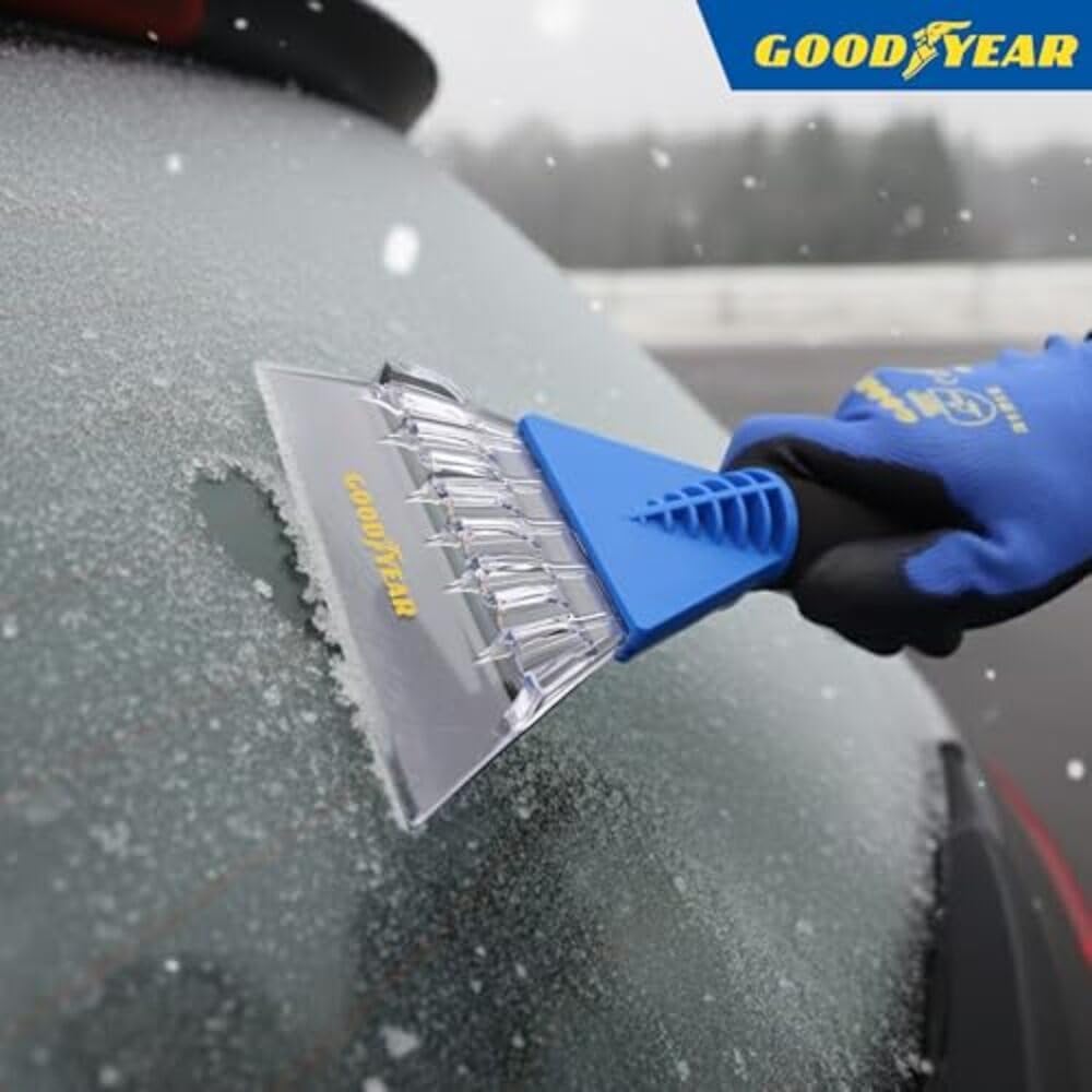 Goodyear Ice Scraper – Strong & Ergonomic with Extra-Wide Blade, Soft Grip Handle, Durable for Extreme Weather, Ideal for Vehicles