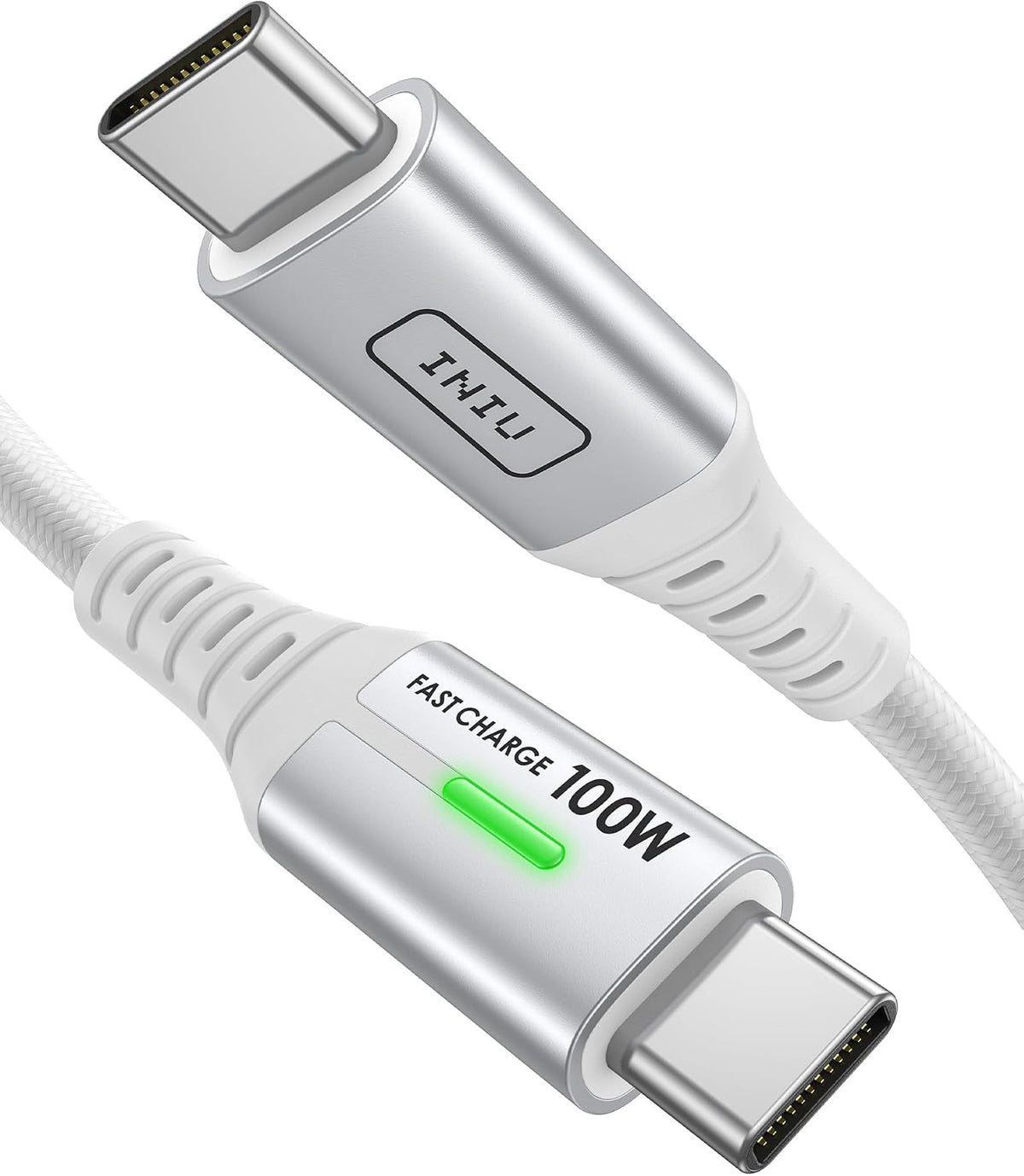 INIU USB C Cable, 2m White 100W Fast Charging Type C Cable