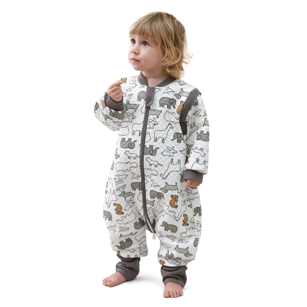 Baby Sleeping Bag with Feet, 2.0 Tog, Removable Sleeves 6-18 months