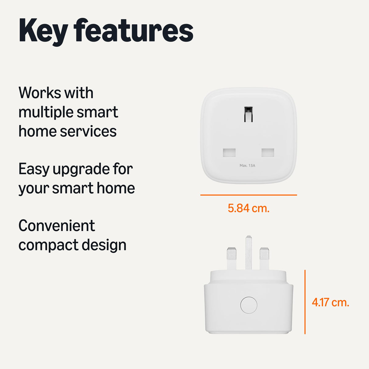 Amazon Basics Smart Plug, Matter Compatible, Compatible with Amazon Alexa, Google Home, Apple HomeKit, Matter Hub Required, 2.4 GHz Wi-Fi only, White, 4-Pack