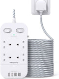Extension Lead 5M, 4 Way Surge Protected Power Strip with USB C Slots