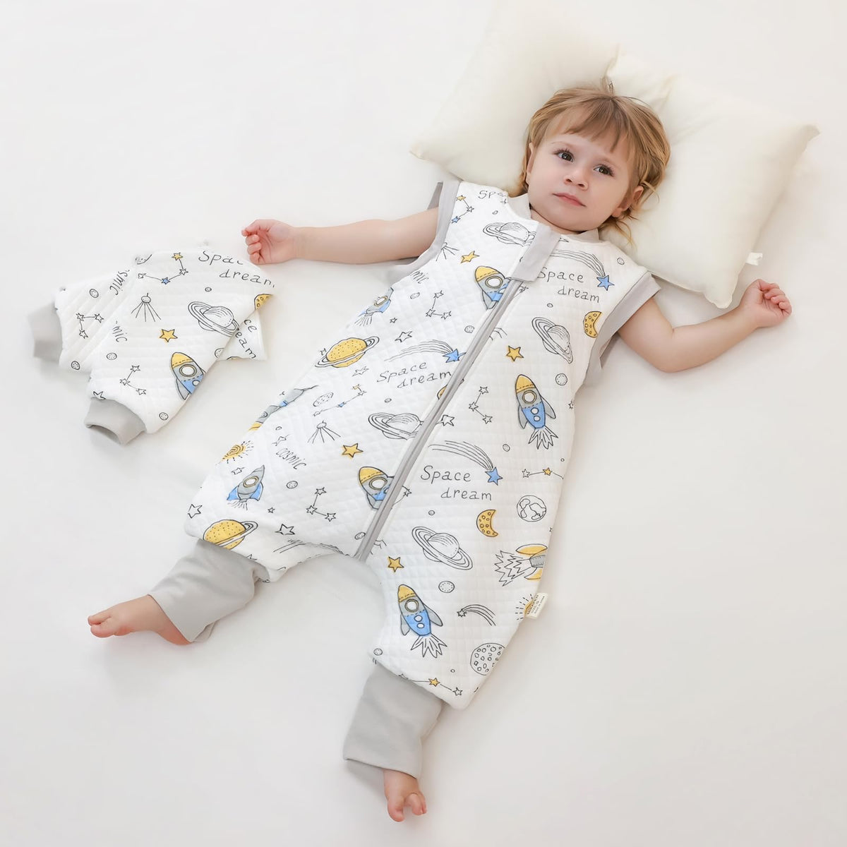 Baby Sleeping Bag with Feet, 2.0 Tog, Removable Sleeves 6-18 months