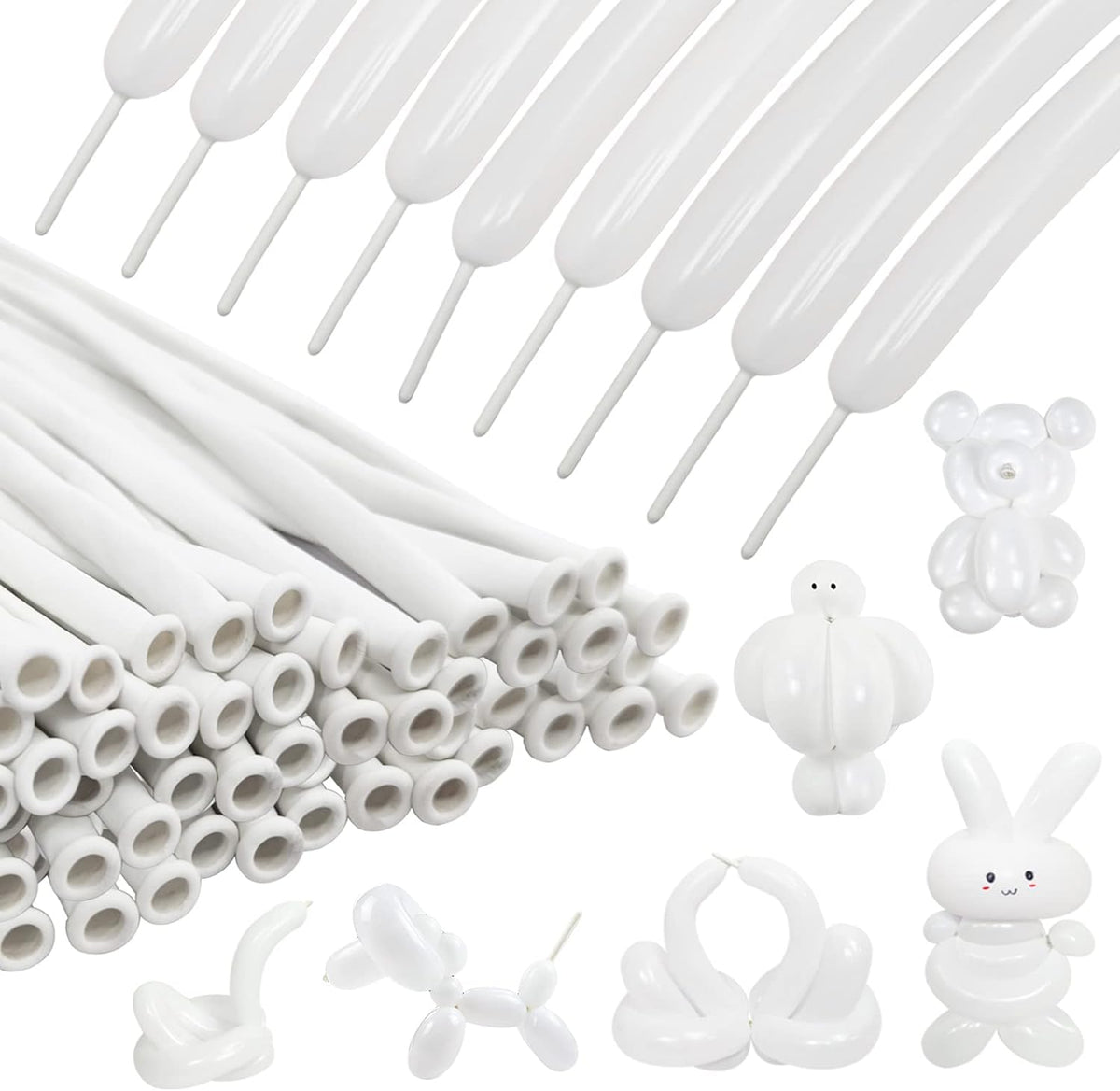 100Pcs clear 260 Balloons Clear Long Skinny Latex Balloon for Animal Ballons, Premium Quality Balloons for Beginners Baloons Making Kid's Carnivals Party Decoartion