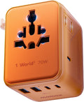 MOMAX Universal Travel Adapter 70W GaN, Travel Plug Adapter for UK/EU/AU/US