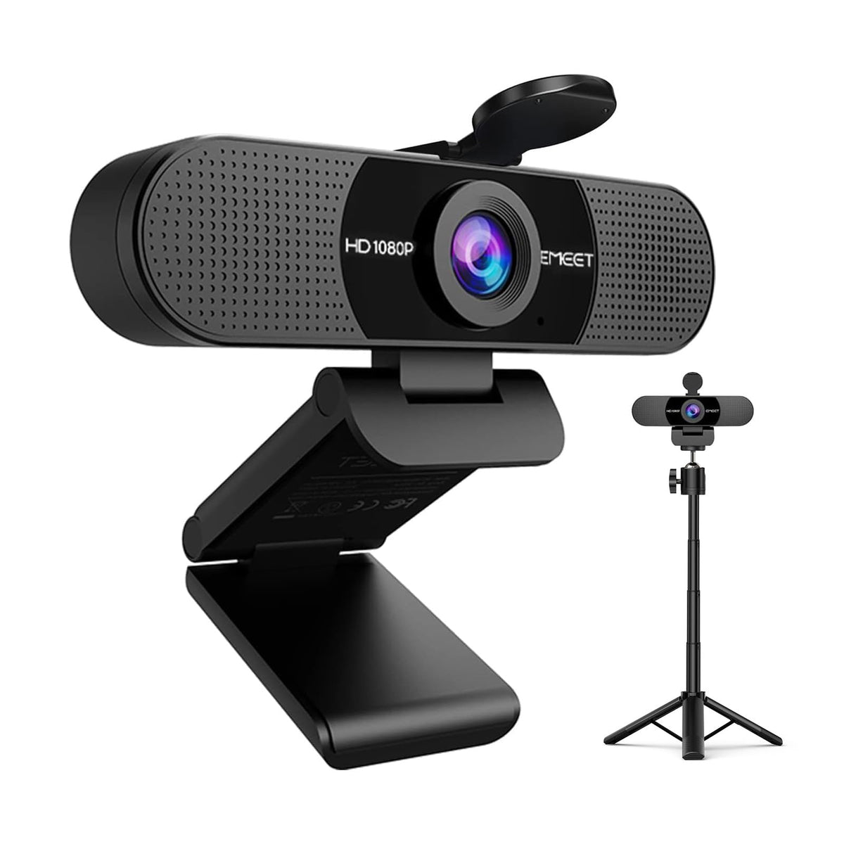 EMEET S600 4K Webcam for Streaming - Sony 1/2.55'' Sensor, PDAF Autofocus, 1080P@60FPS, 2 Noise Reduction Mics, Built-in Privacy Cover, 73° FOV, Streaming Camera for Live Commerce/Gaming/Beauty