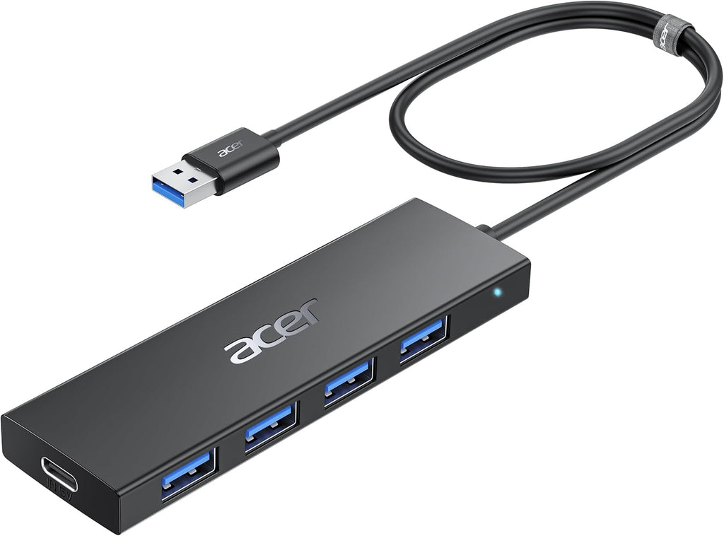 Acer USB Hub 3.0, Ultra Slim USB Adapter 4 Ports Splitter with Powered USBC