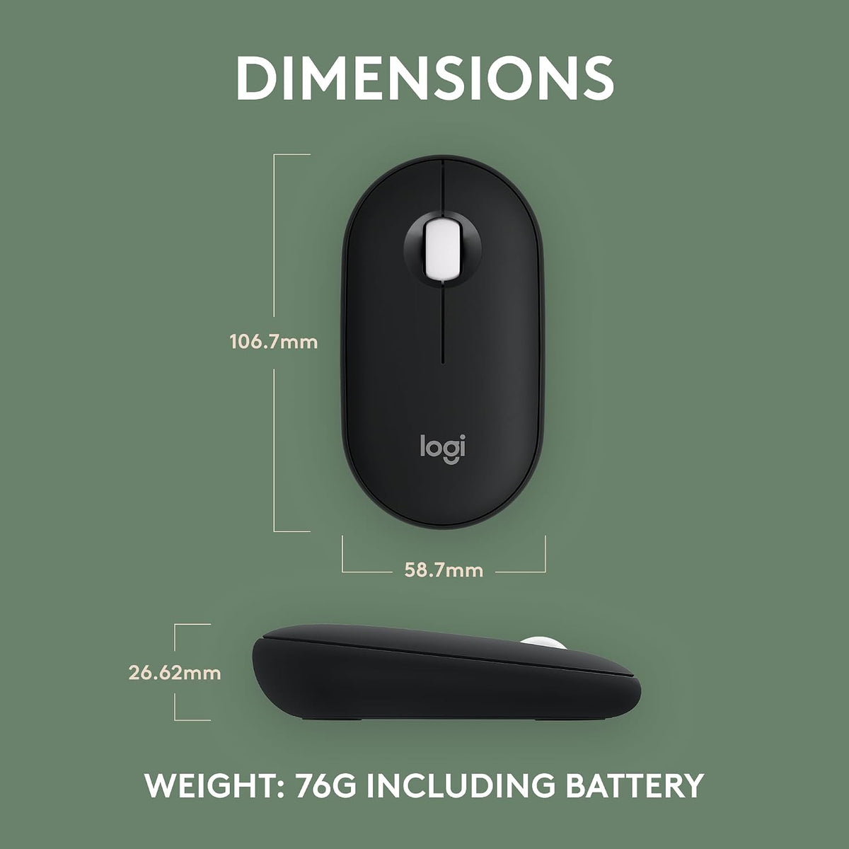 Logitech M350s Pebble 2 Bluetooth Wireless Mouse - Black