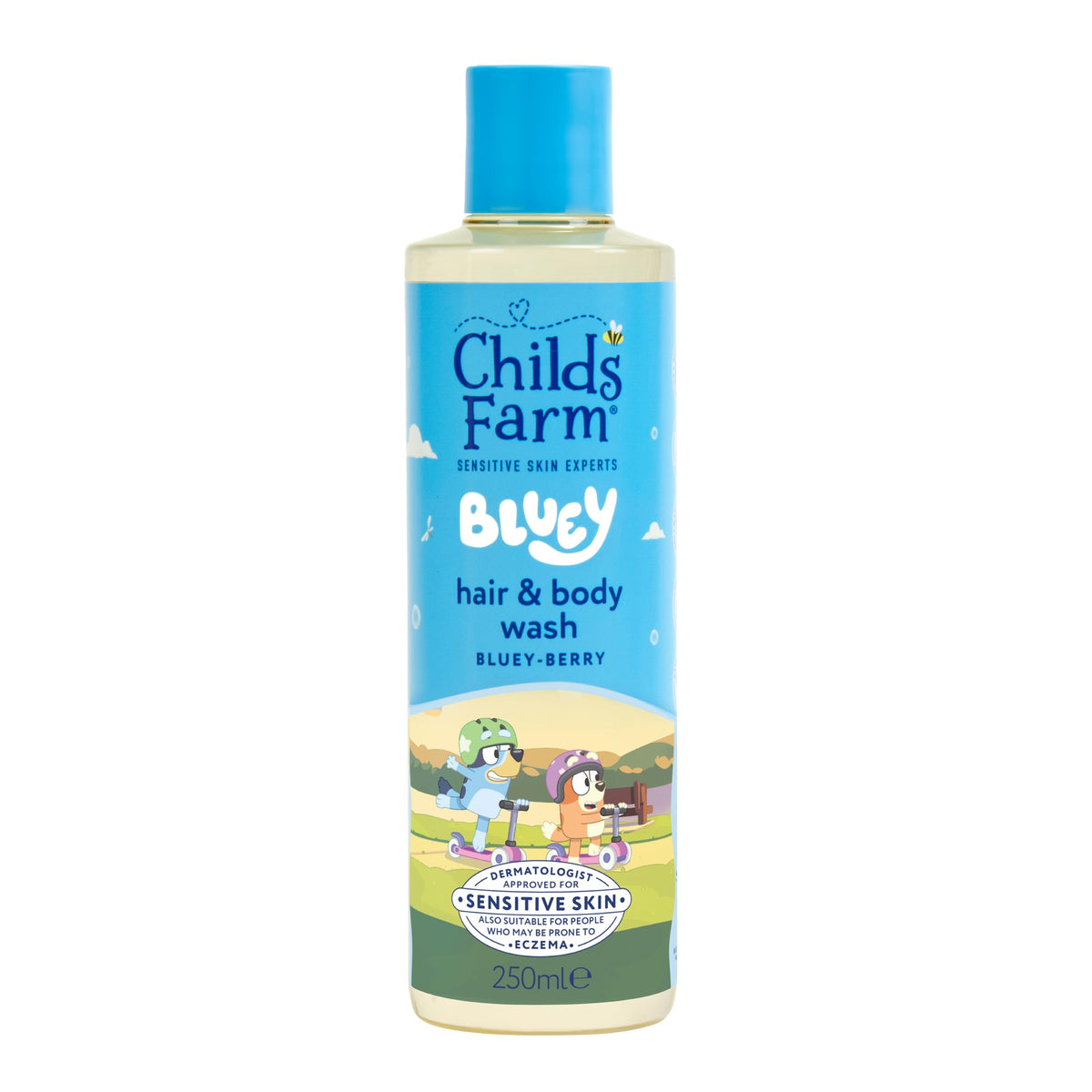 Childs Farm Kids Bluey Hair & Body Wash, Bluey-Berry | Tear-free, Gently Cleanses | Suitable for Dry, Sensitive Skin, 250ml