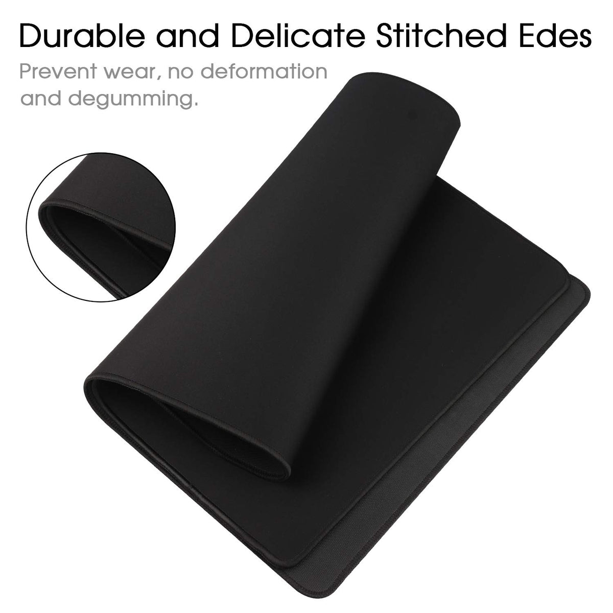 Gaming Mouse Mat Desk Office Mouse Pad Large Size 800x300x3mm Comfortable Mousepad with Smooth Cloth Surface, Improved Precision and Speed (80x30 Black)