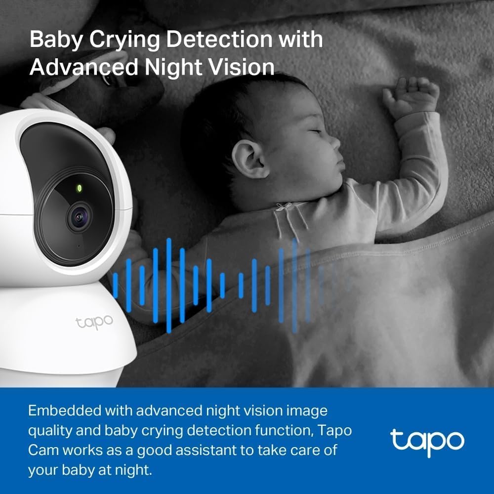 Tapo C210P2 2K 3MP Pan/Tilt Indoor Security Camera Set, Pet Camera