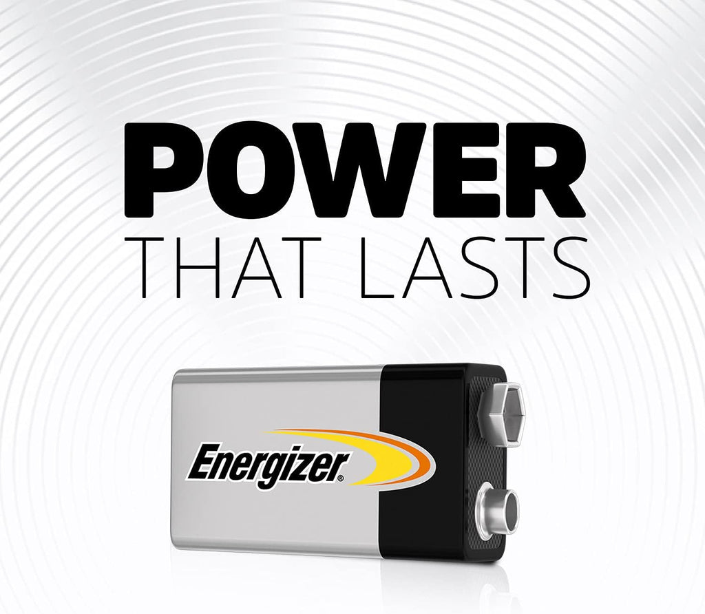 Energizer Alkaline Power - 9V Battery (8 Pack) - Nine Volt Block Batteries
