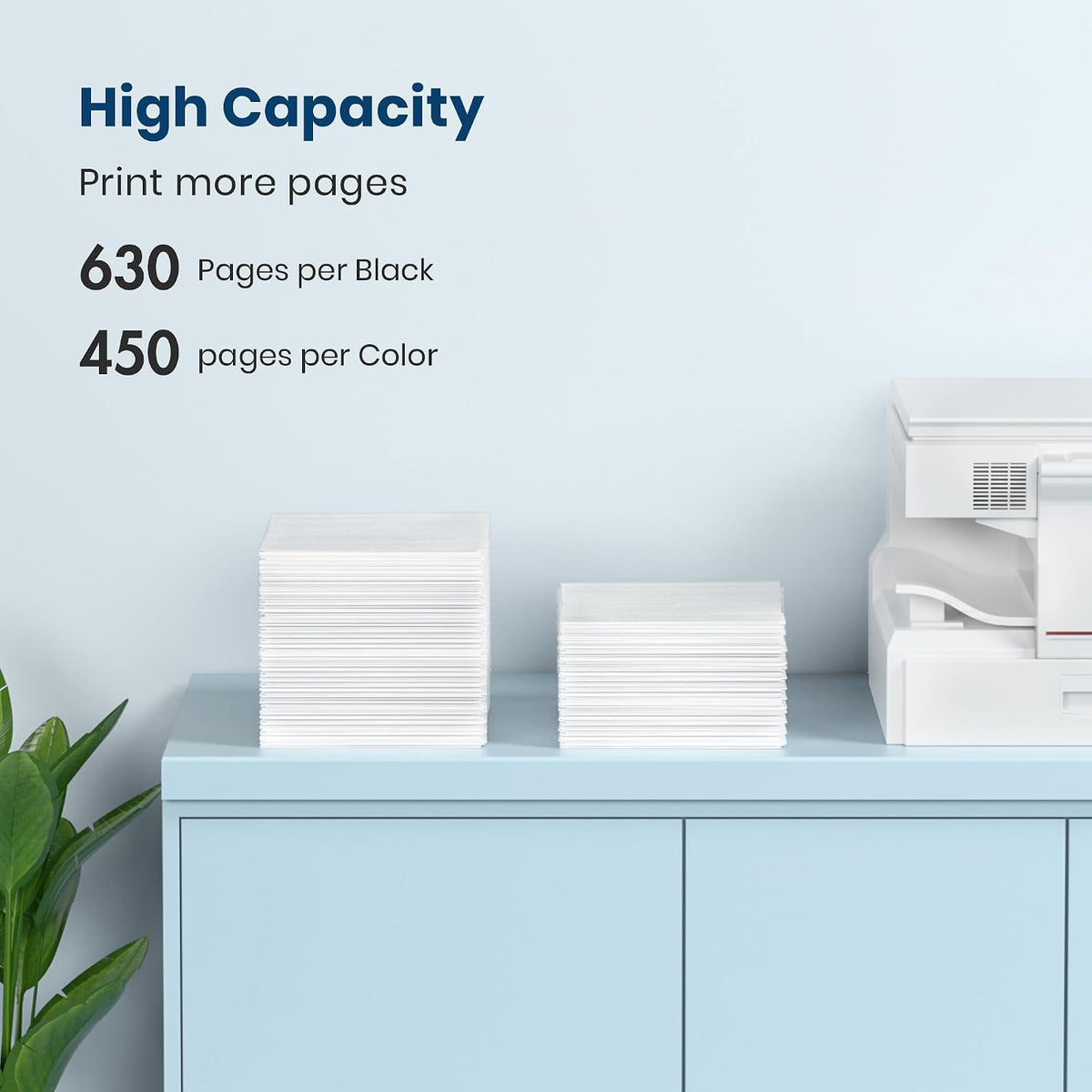 62XL Ink Cartridge 1Black 1TriColour Replacement for HP 62XL Ink Cartridges