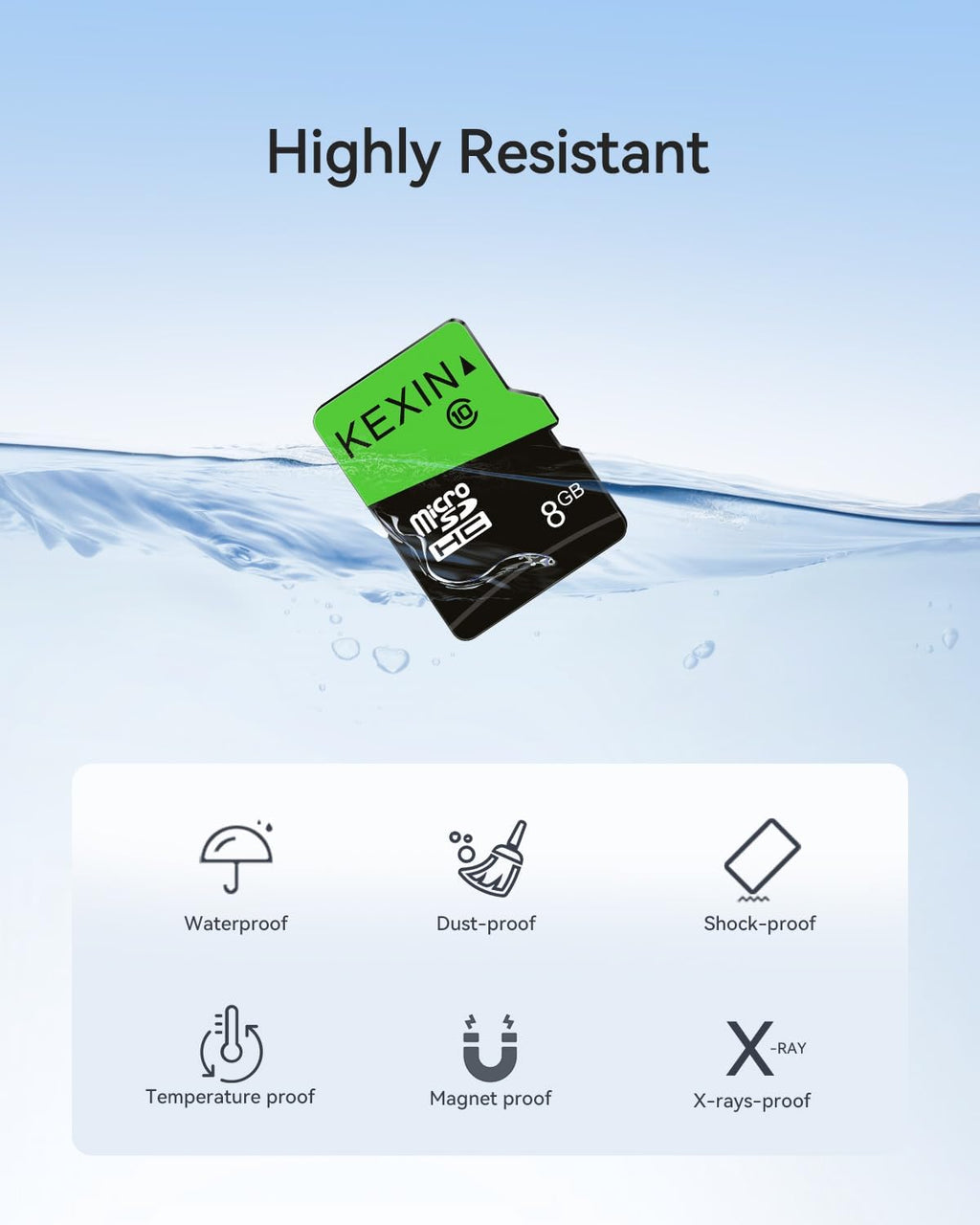 KEXIN Micro SD Card 8GB Pack of 5, MicroSDHC UHS-I Class 10, Mini SD Card, Memory Card for Smartphone, Tablet, Camera