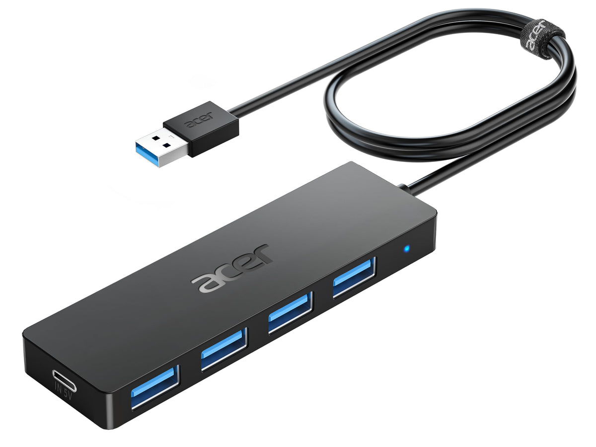 Acer USB Hub 3.0, Ultra Slim USB Adapter 4 Ports Splitter with Powered USBC