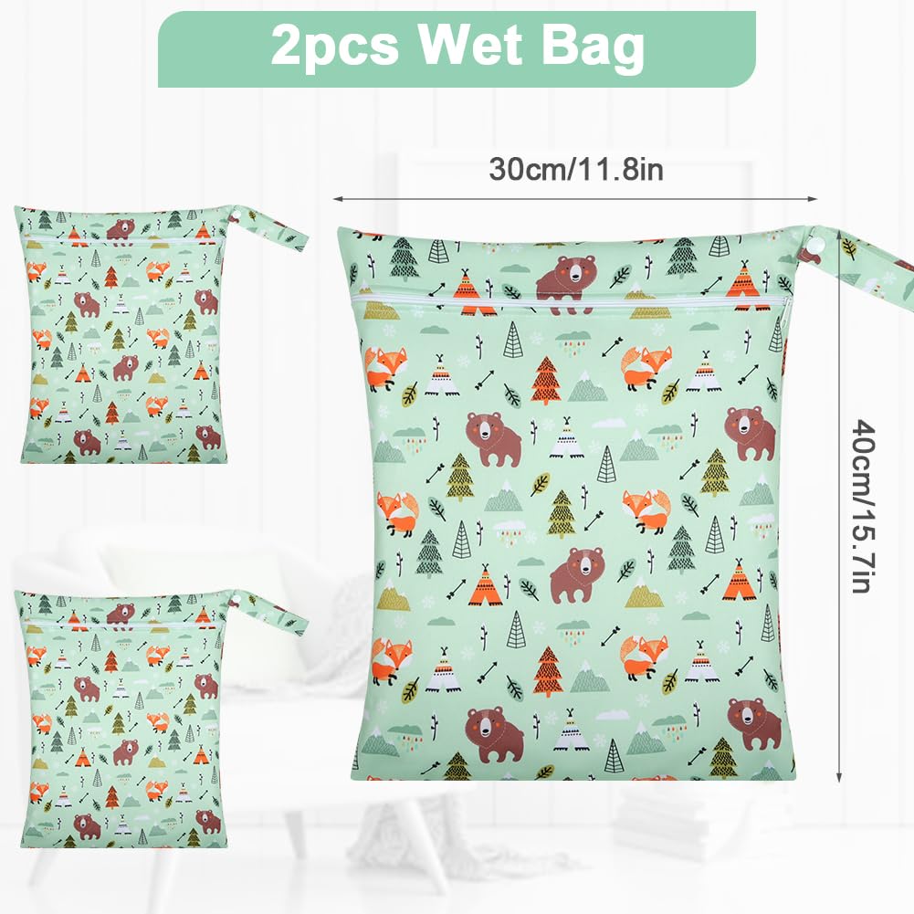 3PCS Wet Bags for Baby Items, Wet Swimsuits, Beach, Camping(Black)