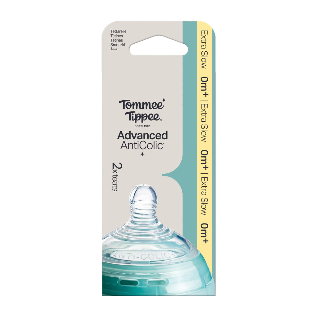 Tommee Tippee Advanced Anti-Colic Baby Bottle Teats, Size 2, Pack of 2