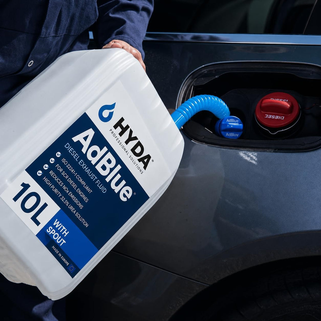 HYDA AdBlue 10 Litres Ad Blue Diesel Exhaust Fluid DEF ISO 22241 for Diesel Cars Vans Trucks Commercial Vehicles High Purity Urea Solution Easy Pour Spout Included