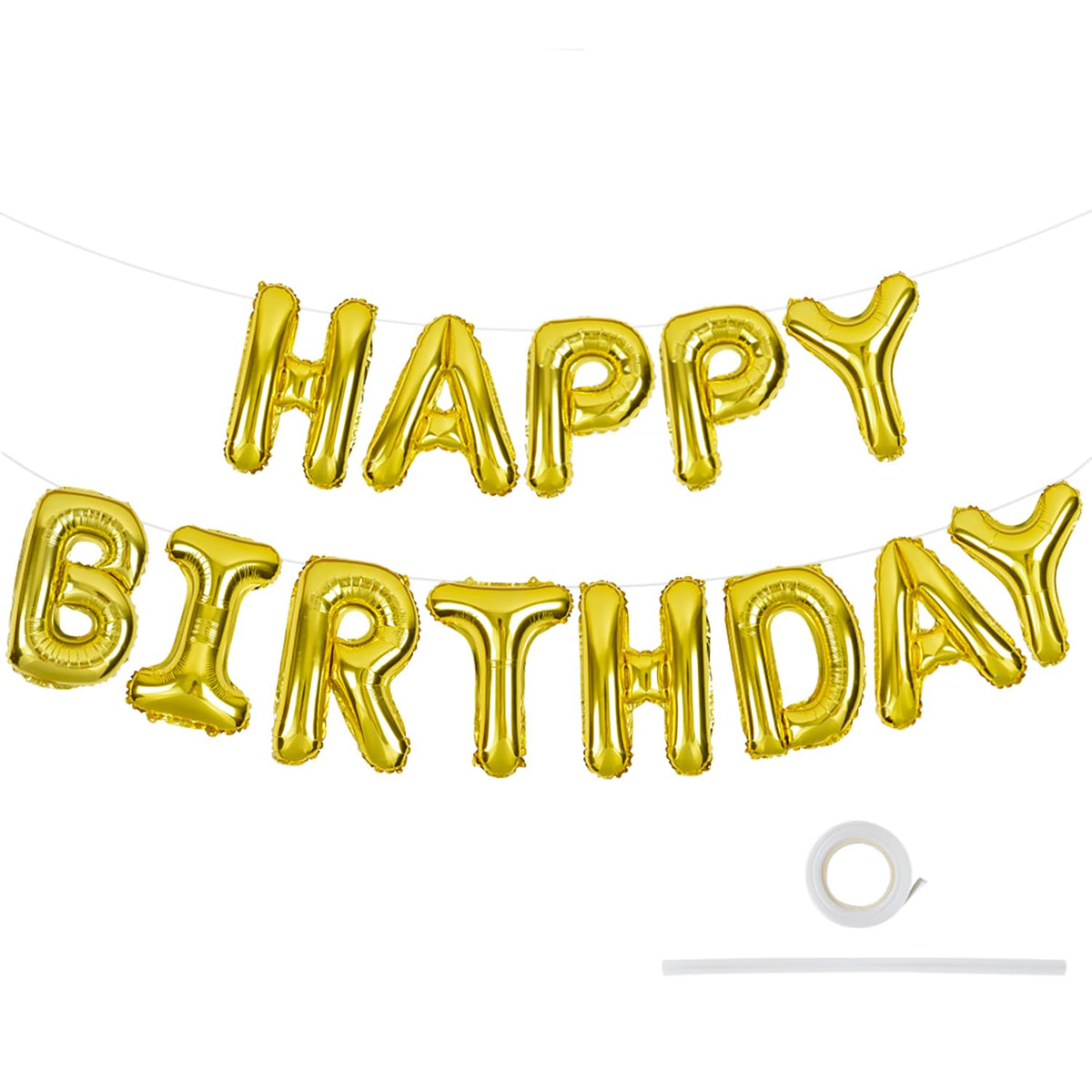 TONIFUL 16 Inch Black Happy Birthday Balloons Banner Decorations for Men